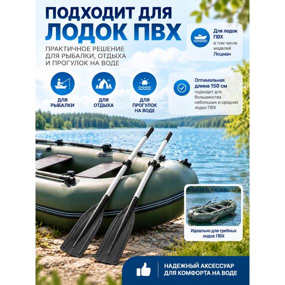 Весло разборное 1.50 м Лоцман, фото , изображение 5