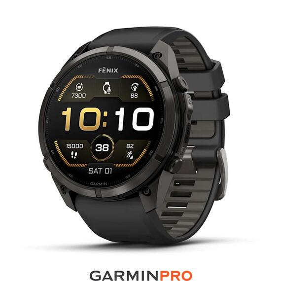 Часы Garmin Fenix 9 Pro 51mm Carbon Gray DLC Titanium Black/Pebble Grey, Цвет.: Titanium Black/Pebble Grey, Размер.: 51 мм, фото 