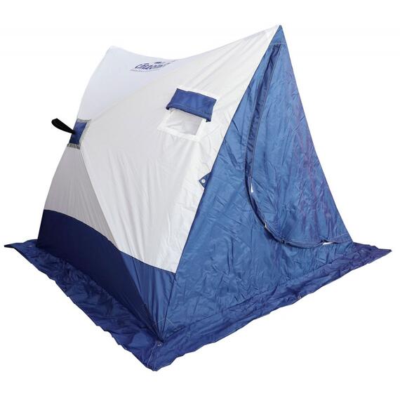 Палатка зимняя Следопыт 2-СКАТНАЯ бело-синяя (1.85х1.80х1.51 м), фото 
