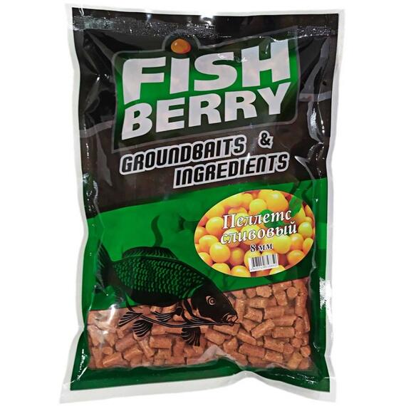 FishBerry Пеллетс быстрорастворимый слива 8мм - 1 кг, Вкус: слива, Диаметр (мм): 8, фото 