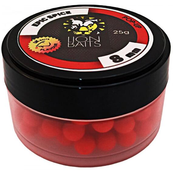 Lion Baits Бойл (pop-up) Epic Spice 8 мм - 25 г, Вкус для группировки: EPIC SPICE, Вид рыбы: карп и амур, Диаметр (мм): 8, фото 