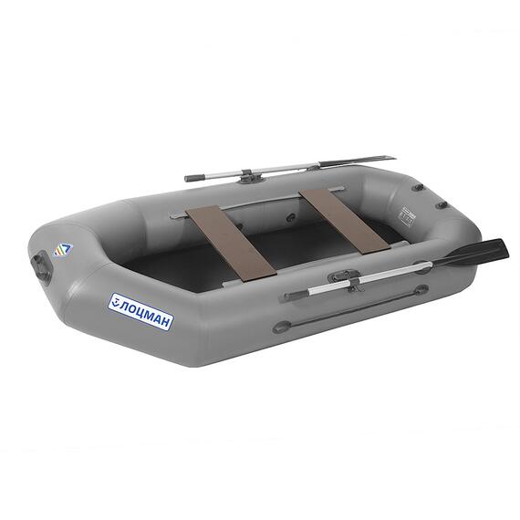 Лодка гребная под мотор Лоцман Стандарт 260 серая, фото 