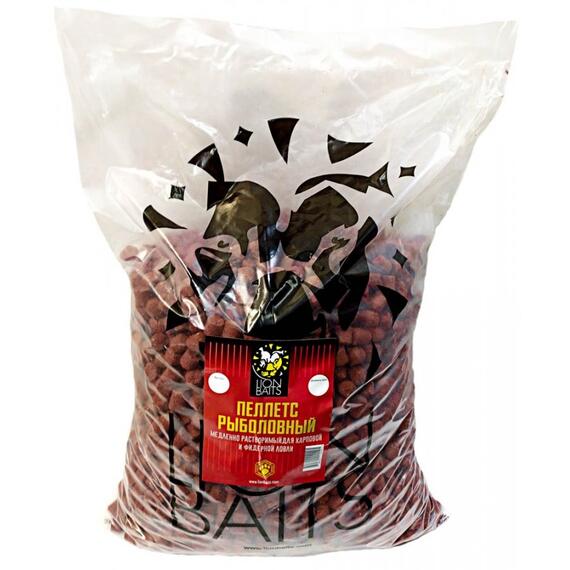 Lion Baits Пеллетс карповый (палтус, цв. -бордовый) 16мм - 15 кг, Вкус: палтус, Вид рыбы: Карп, Диаметр (мм): 16, фото 
