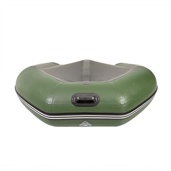 Лодка моторная килевая Лоцман 300 ЖС зеленый, Цвет: Зелёный, Материал: Армированный ПВХ, Kоличество гермоотсеков: 3, Крепление сиденья: ликтрос-ликпаз, Вес лодки: 19, Фиксатор канистры бензина: Да, Высота кокпита (см): 31, Усиление баллона под стрингер: Да, Усиление дна по килю: ПВХ профиль 60 мм., Усиление дна по баллонам: ПВХ профиль 60 мм., Сливной клапан: Да, Транец жесткий. Толщина: 18, Транец жесткий. Высота: 390, Ручка шкипера: Да, Вид пайола: жесткая слань, фото , изображение 4