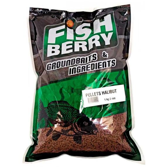 FishBerry Пеллетс карповый (палтус, цв. -бордовый) 2мм - 1 кг, Вкус: палтус, Вид рыбы: Карп, Диаметр (мм): 2, фото 