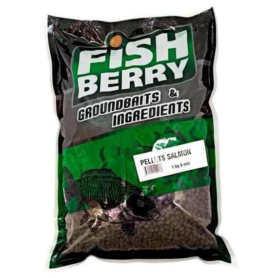 FishBerry Пеллетс карповый (лосось, цв. -темный) 4мм - 1 кг, Вкус: лосось, Вид рыбы: Карп, Диаметр (мм): 4, фото 