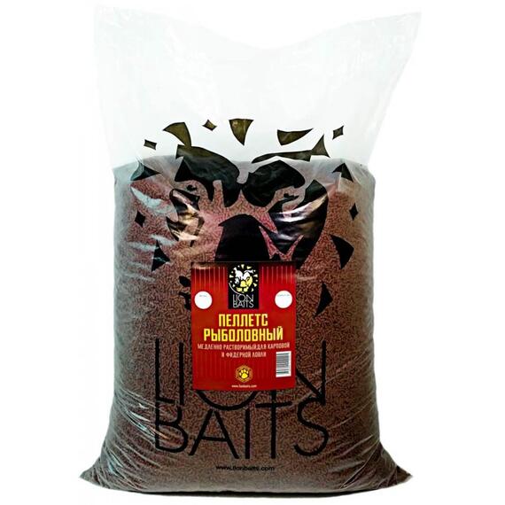 Lion Baits Пеллетс карповый (палтус, цв. -бордовый) 2мм - 15 кг, Вкус: палтус, Вид рыбы: Карп, Диаметр (мм): 2, фото 