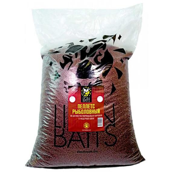 Lion Baits Пеллетс карповый (палтус, цв. -бордовый) 4мм - 15 кг, Вкус: палтус, Вид рыбы: Карп, Диаметр (мм): 4, фото 
