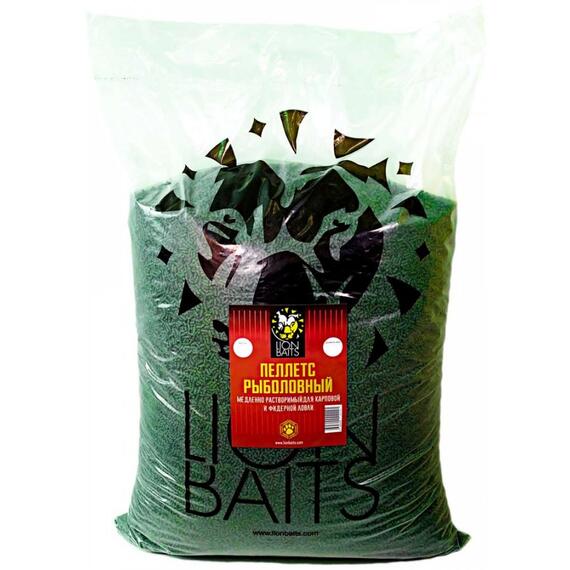 Lion Baits Пеллетс карповый (бетаин, цв. -зеленый) 2мм - 15 кг, Вкус: морепродукты, Вид рыбы: Карп, Диаметр (мм): 2, фото 
