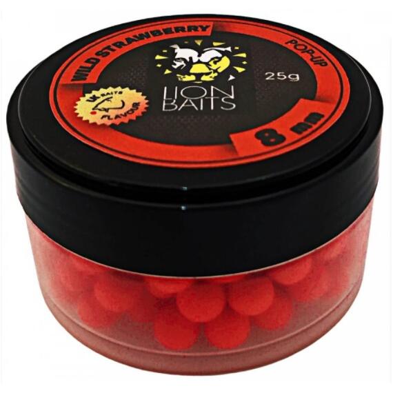 Lion Baits Бойл (pop-up) Wild Strawberry 8 мм - 25 г, Вкус для группировки: WILD STRAWBERRY, Вид рыбы: карп и амур, Диаметр (мм): 8, фото 