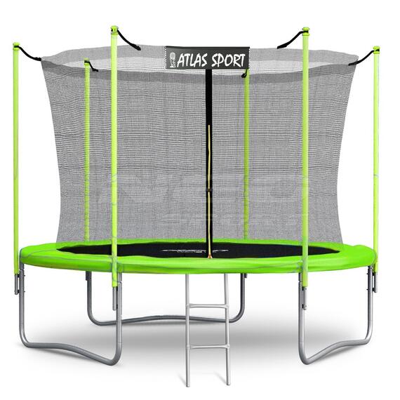 Батут Atlas Sport 252 см (8ft) с внутренней сеткой и лестницей GREEN, фото 
