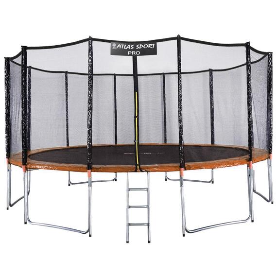 Батут Atlas Sport 490 см (16ft) PRO (усиленные опоры) ORANGE, Цвет: оранжевый, Диаметр батута: 490 см (16 ft), фото 