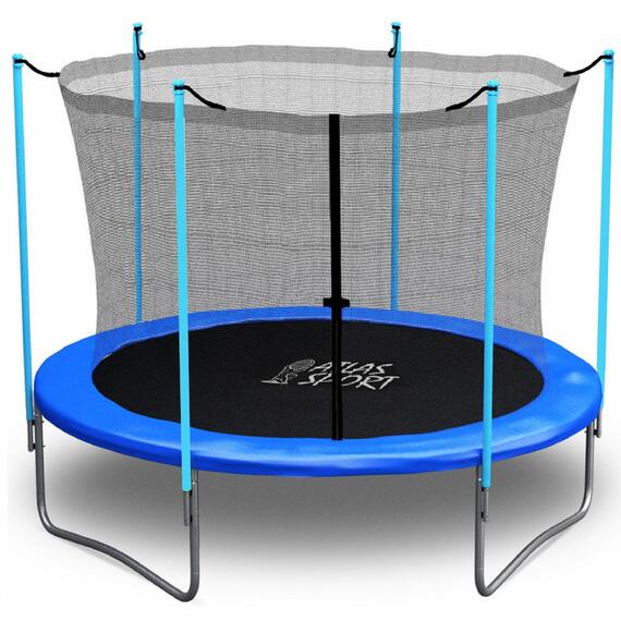 Батут Atlas Sport 312 см (10ft) с внутренней сеткой и лестницей BLUE, фото , изображение 2