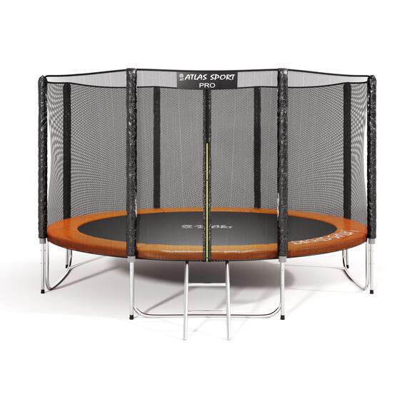 Батут Atlas Sport 404 см (13ft) PRO (усиленные опоры) ORANGE, Цвет: оранжевый, Диаметр батута: 404 см (13 ft), фото 