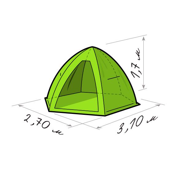 Зимняя палатка Лотос 4 (Салатовый), Цвет: салатовый, Вместимость (чел): 3, фото , изображение 2