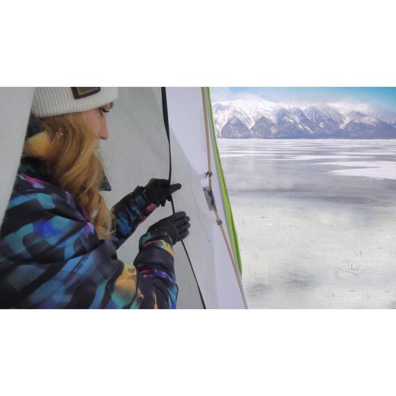 Утепленная палатка Лотос Куб 3 Классик С9Т (Салатовый), Цвет: салатовый, Вместимость (чел): 3, фото , изображение 9