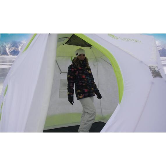 Утепленная палатка Лотос Куб 3 Классик С9Т (Салатовый), Цвет: салатовый, Вместимость (чел): 3, фото , изображение 10