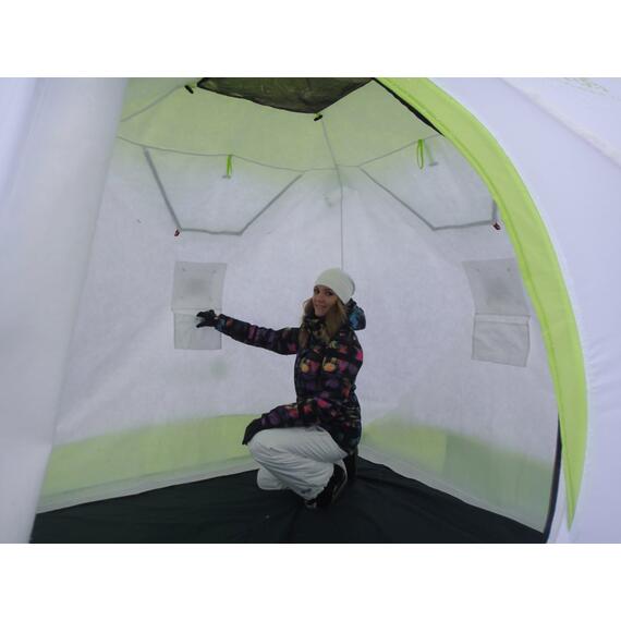 Утепленная палатка Лотос Куб 3 Классик С9Т (Салатовый), Цвет: салатовый, Вместимость (чел): 3, фото , изображение 11