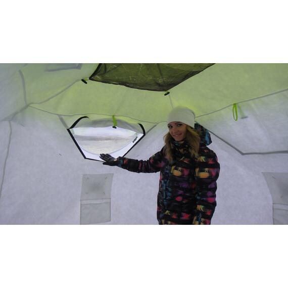 Утепленная палатка Лотос Куб 3 Классик С9Т (Салатовый), Цвет: салатовый, Вместимость (чел): 3, фото , изображение 12