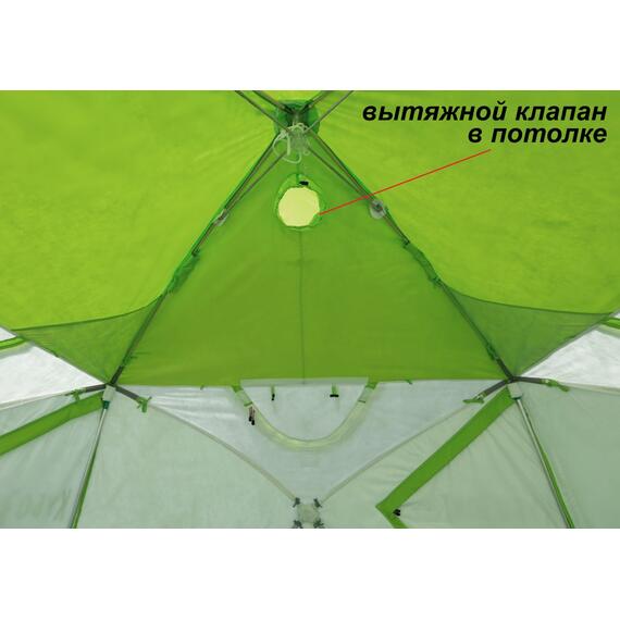 Утепленная зимняя палатка Лотос КубоЗонт 4 Компакт Термо (Салатовый) 2022, фото , изображение 12