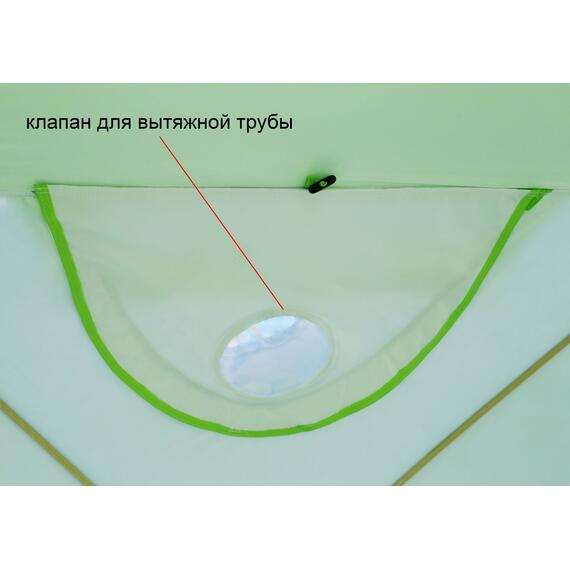 Утепленная зимняя палатка Лотос Куб 4 Классик Термо (Салатовый), фото , изображение 12