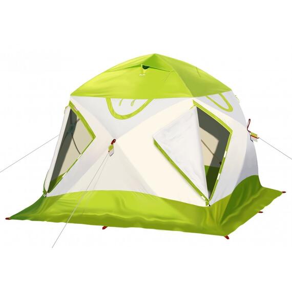 Утепленная зимняя палатка Лотос КубоЗонт 4 Компакт Термо (Салатовый) 2022, фото , изображение 2
