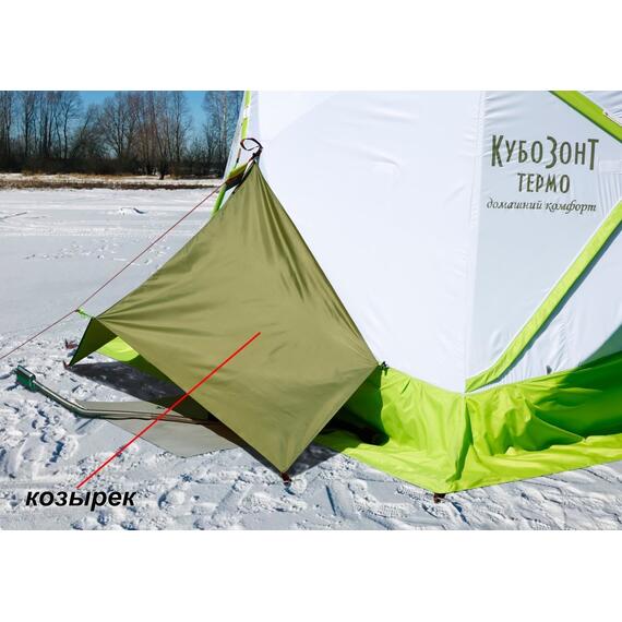 Утепленная зимняя палатка Лотос КубоЗонт 4 Компакт Термо (Салатовый) 2022, фото , изображение 22
