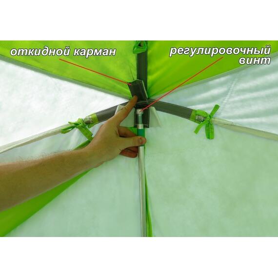 Утепленная зимняя палатка Лотос КубоЗонт 4 Компакт Термо (Салатовый) 2022, фото , изображение 25