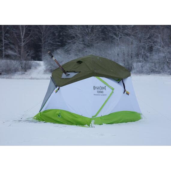 Утепленная зимняя палатка Лотос КубоЗонт 4 Компакт Термо (Салатовый) 2022, фото , изображение 3