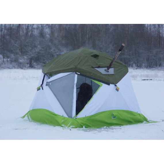Утепленная зимняя палатка Лотос КубоЗонт 4 Компакт Термо (Салатовый) 2022, фото , изображение 7