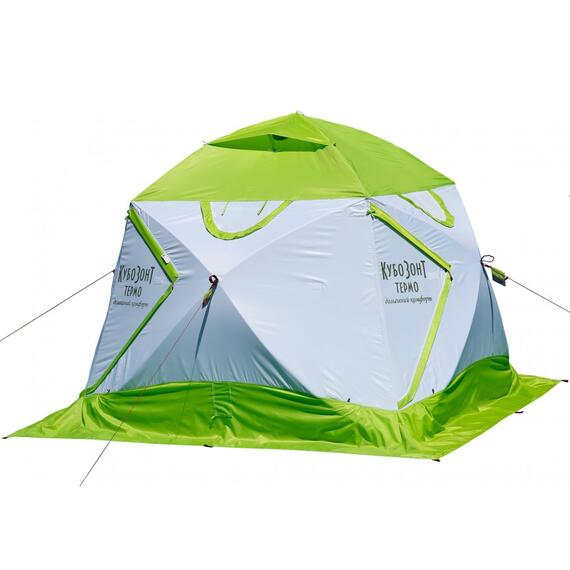 Утепленная зимняя палатка Лотос КубоЗонт 4 Компакт Термо (Салатовый) 2022, фото , изображение 9
