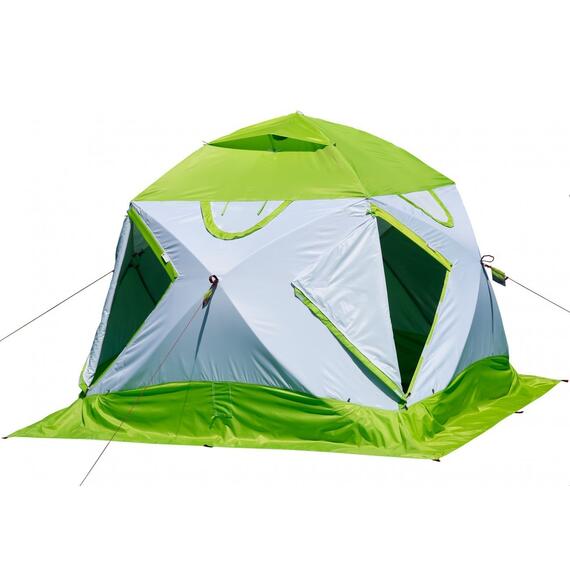 Утепленная зимняя палатка Лотос КубоЗонт 4 Компакт Термо (Салатовый) 2022, фото , изображение 10