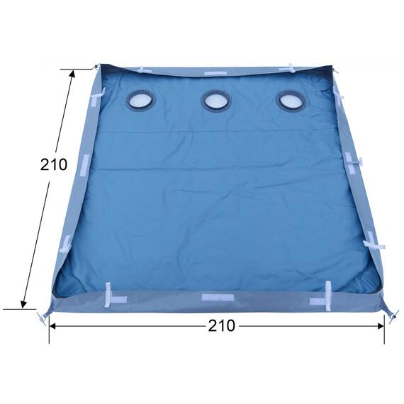 Дно гидро-термоизоляционное ЛОТОС КУБ 3 (210х210) с фланцами, Размер (см): 210х210, Водостойкость дна (мм в.ст.): полная 100% герметизация, Отверстия под лунки в полу: 3 шт., в сборе с фланцами, фото 