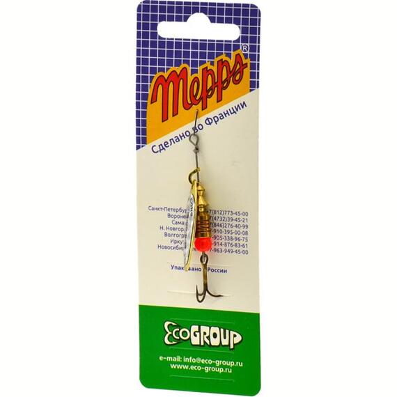 Блесна Mepps Aglia Long Rainbow 1 OR золото/бел.наклейка 4,5g (C63), Цвет: Gold, Вес блесны (г): 4,5, фото , изображение 4