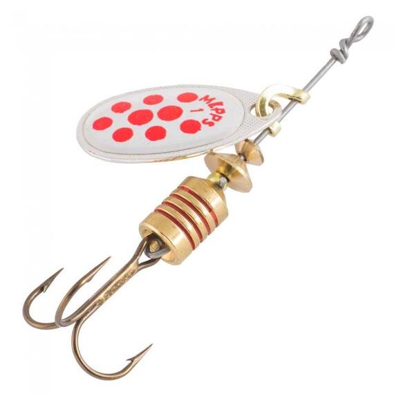 Блесна Mepps Aglia PTS 1 Rouges AG серебро/красн.точ 3,5g (C08), Цвет: Серебро/Красная, Вес блесны (г): 3,5, фото , изображение 2