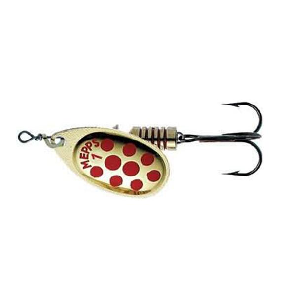 Блесна Mepps Aglia PTS 1 Rouges OR золото/красн.точ 3,5g (C10), Цвет: Золото/Красная, Вес блесны (г): 3,5, фото , изображение 2