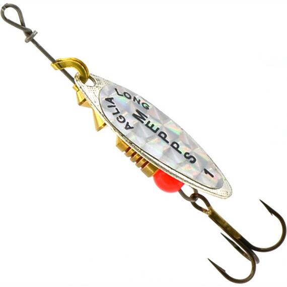 Блесна Mepps Aglia Long Rainbow 1 AG серебро/бел.наклейка 4,5g (C62), Цвет: Silver, Вес блесны (г): 4,5, фото 