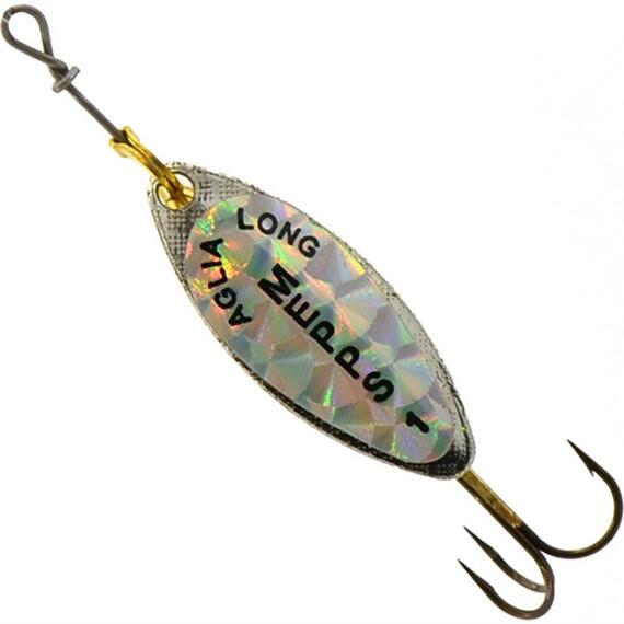 Блесна Mepps Aglia Long Rainbow 1 AG серебро/бел.наклейка 4,5g (C62), Цвет: Silver, Вес блесны (г): 4,5, фото , изображение 3