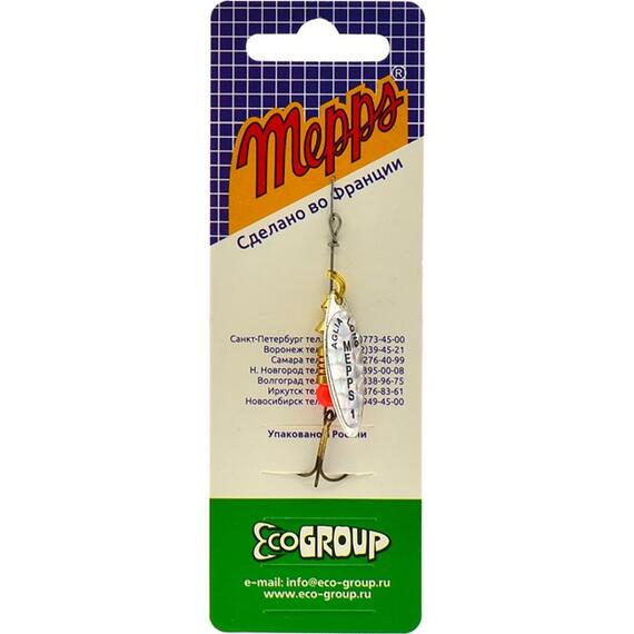 Блесна Mepps Aglia Long Rainbow 1 AG серебро/бел.наклейка 4,5g (C62), Цвет: Silver, Вес блесны (г): 4,5, фото , изображение 4