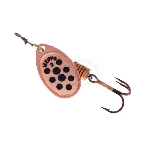 Блесна Mepps Aglia PTS 2 Noirs CU медь/черн.точ 4,5g (D06), Цвет: Медь/Черная, Вес блесны (г): 4,5, фото 