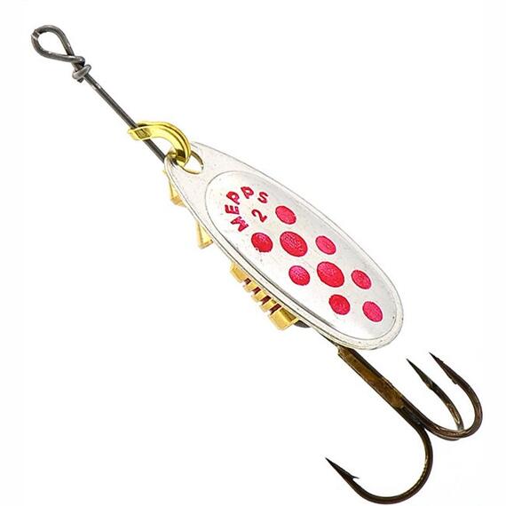 Блесна Mepps Aglia PTS 2 Rouges AG серебро/красн.точ 4,5g (D08), Цвет: Серебро/Красная, Вес блесны (г): 4,5, фото , изображение 2