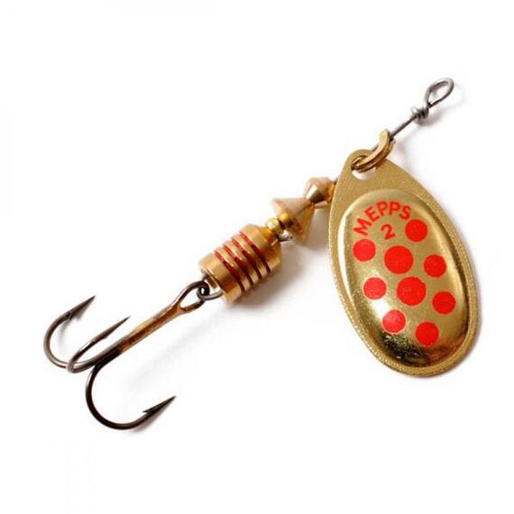 Блесна Mepps Aglia PTS 2 Rouges OR золото/красн.точ 4,5g (D10), Цвет: Золото/Красная, Вес блесны (г): 4,5, фото , изображение 3