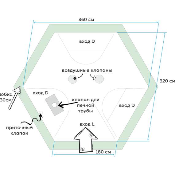 Универсальная палатка Лотос 5У Шторм (Серо-салатовый), Цвет: Серо-салатовый, Вместимость (чел): 4, Кол-во граней: 6, фото , изображение 4