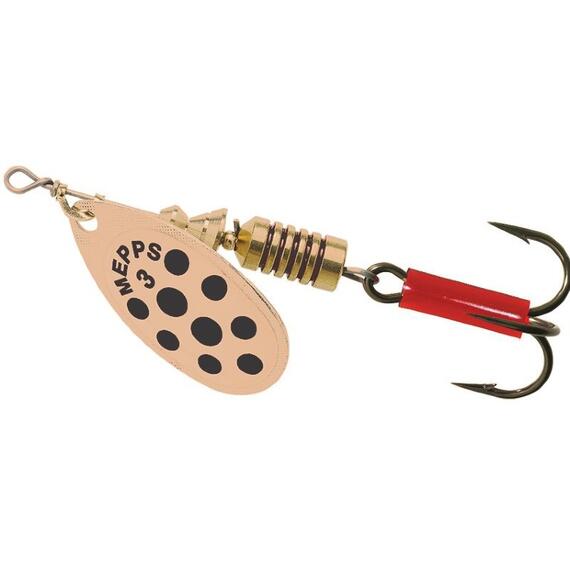 Блесна Mepps Aglia PTS 3 Noirs CU медь/черн.точ 6,5g (E06), Цвет: Медь/Черная, Вес блесны (г): 6,5, фото 