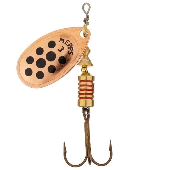 Блесна Mepps Aglia PTS 3 Noirs CU медь/черн.точ 6,5g (E06), Цвет: Медь/Черная, Вес блесны (г): 6,5, фото , изображение 2