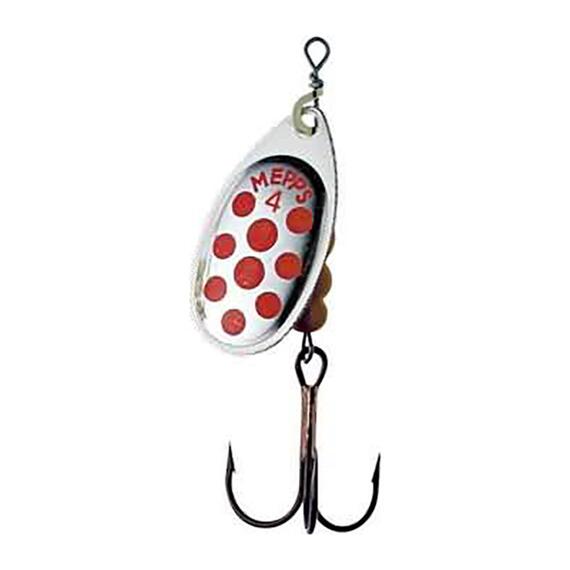 Блесна Mepps Aglia PTS 4 Rouges AG серебро/красн.точ 9g (F06), Цвет: Серебро/Красная, Вес блесны (г): 9, фото , изображение 2