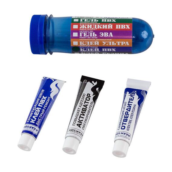 Ремнабор №5 Reaktor (клей ПВХ, отвердитель, активатор, пенал), зеленый, фото , изображение 2