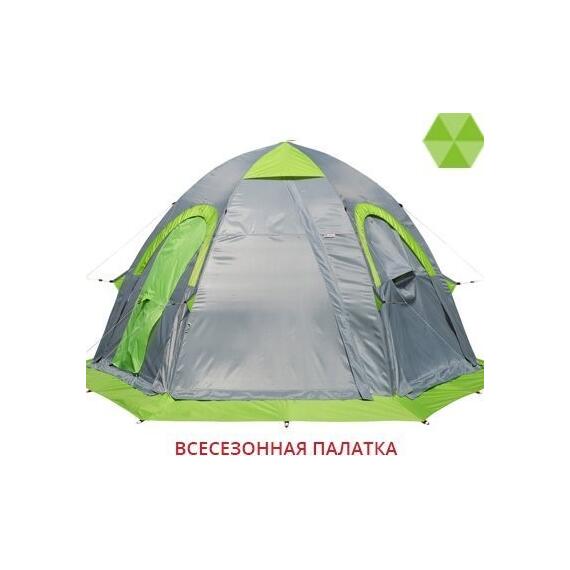 Универсальная палатка Лотос 5У Шторм (Серо-салатовый), Цвет: Серо-салатовый, Вместимость (чел): 4, Кол-во граней: 6, фото 