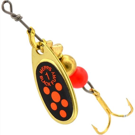 Блесна Mepps Black Fury 1 Orange OR золото/красн.точ 3,5g (C35), фото 