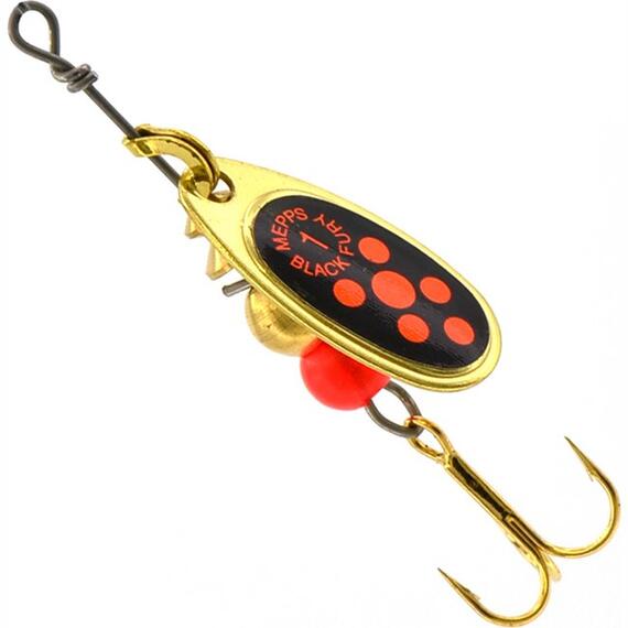 Блесна Mepps Black Fury 1 Orange OR золото/красн.точ 3,5g (C35), фото , изображение 2